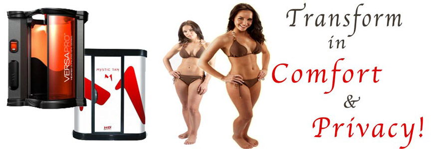 transform with spray tanning in comfort and privacy