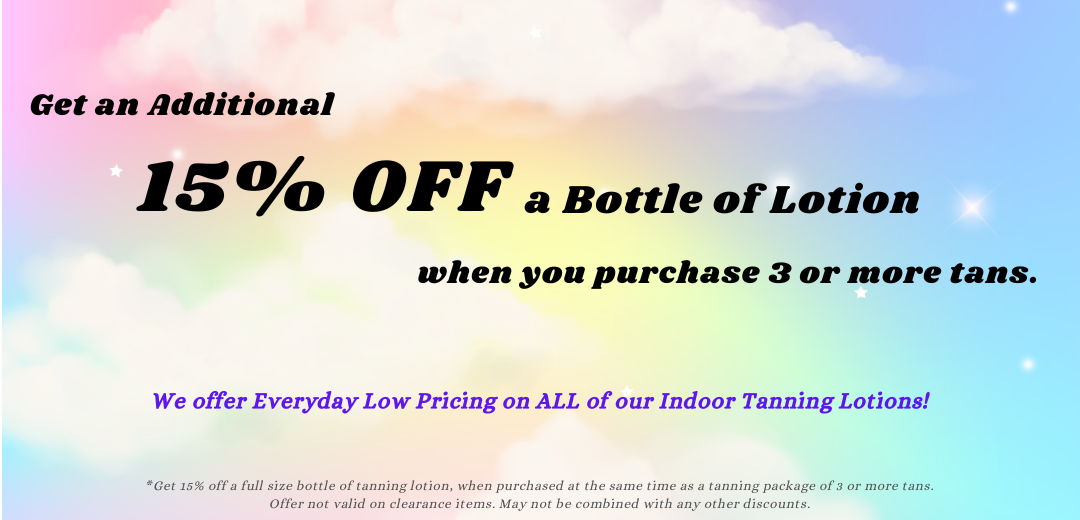 15% off tanning lotion