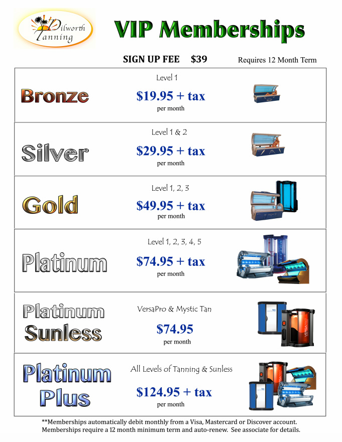 Tanning Memberships DILWORTH TAN